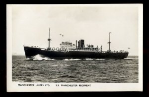 ca0453 - Manchester Liners Cargo Ship - Manchester Regiment - postcard