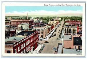 c1940 Kemp Avenue Looking East Exterior Building Watertown South Dakota Postcard