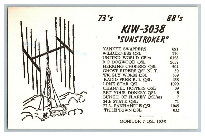 Postcard QSL Radio Card From West Haven CT Connecticut KIW-3038 