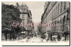 Postcard Old Brest Rue De La Mairie Left Place De La Tour D'Auvergne