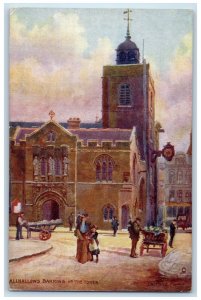 c1910 Allhallows Barking Old London Churches Aquarette Tuck Art Postcard