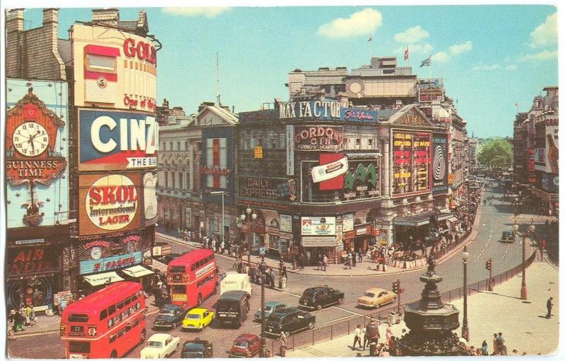 UK, London, Piccadilly Circus, 1960s unused Postcard