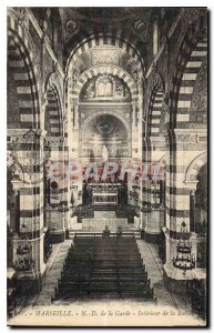 Postcard Old Marseille N D of the Basilica of the Interieur Guard