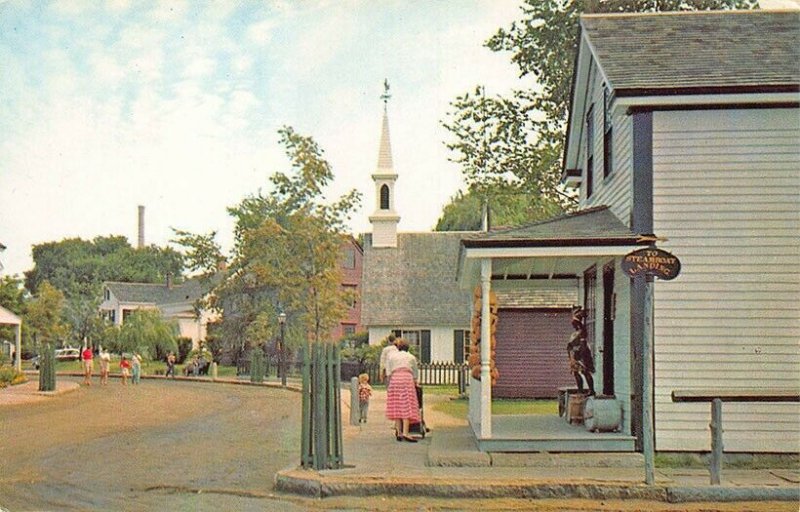 Mystic Seaport CT At The Turn of The Lane Postcard 