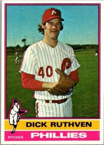 1976 Topps Football Card Dick Ruthven Philadelphia Phillies sk13530