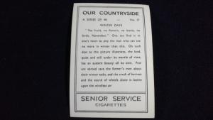 Senior Service Cigarette Card No 17 Our Countryside Winter Days