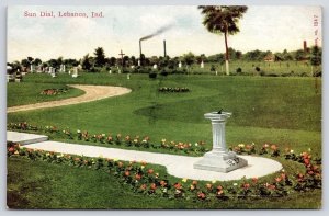 Lebanon Indiana~Oak Hill Cemetery Gravestones~Flower Path to Sun Dial~1910 PC 