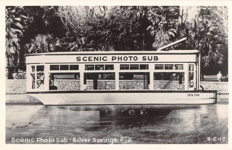Silver Springs Florida Scenic Photo Sub Glass Bottom Boat Real Photo PC AA21870