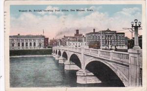 Iowa Des Moines Walnut Street Bridge Showing Post Office 1921