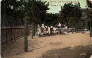 Postcard New Jersey Newark Play Ground Branch Brook Park Children ~1910 V213