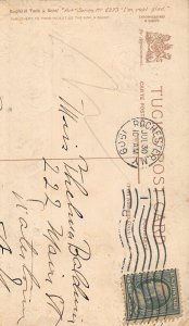 F74/ Black Americana Postcard c1910 Comic School Girl Board 12