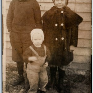 ID'd c1910s Children Portrait RPPC Clyde & Susie Hubler Waterman Real Photo A156