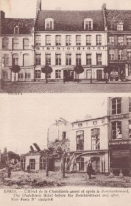 Ypres L'Hotel De La Chatellenie WW1 Bomb Damage Belgium Postcard