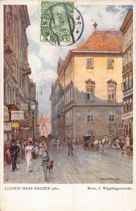 WIEN VIENNA AUSTRIA~WIPPLINGERSTRASSE~1912  LUDWIG HANS FISCHER pinz. POSTCARD