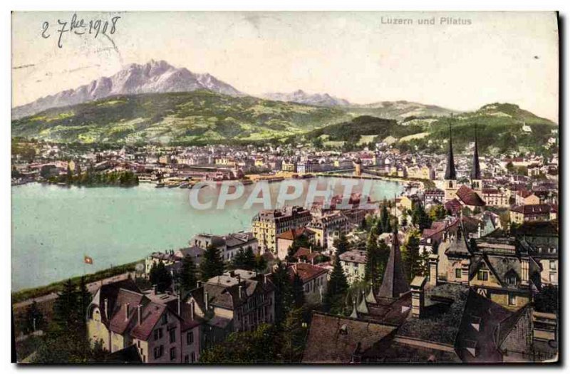 Old Postcard Switzerland Luzern und Pilatus