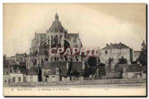 Old Postcard Mayenne Basilica And The Presbytere