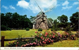 Historic Windmill Flowers Eastham Cape Cod Massachusetts MA Postcard Unused UNP 