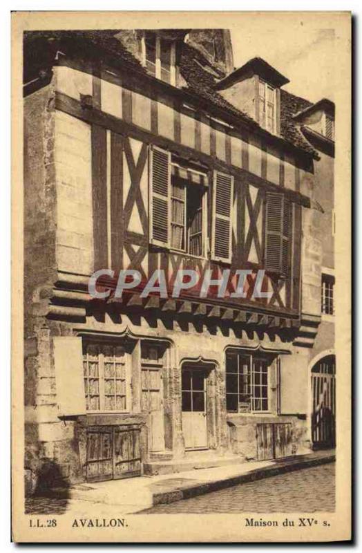 Old Postcard Avallon Maisson fifteenth century