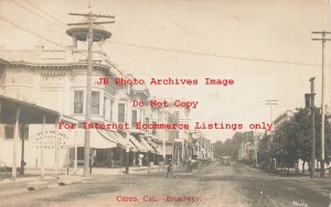 CA, Chico, California, RPPC, Broadway, Business Section, Shinkle Photo