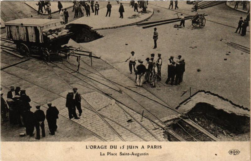 CPA L'ORAGE DU 15 JUIN a PARIS (8e) La Place St-Augustin (176131)