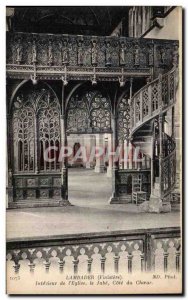 Old Postcard Lambader (Finistere) Interior of the Church I Jube Choir Riviera