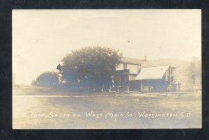 RPPC WESSINGTON SOUTH DAKOTA SD DOWNTOWN STREET SCENE REAL PHOTO POSTCARD