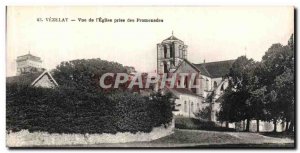 Postcard Old Vezelay View of the Church Taking Promende