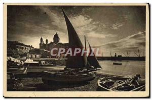 Postcard Old Boat Harbor and Saint Raphael Our Lady of Victory