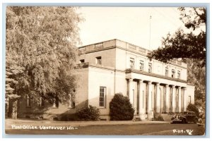 Vancouver Washington WA Postcard RPPC Photo Post Office Building c1940's Vintage