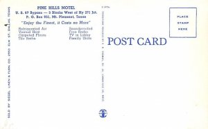 Pine Hills Motel Postcard