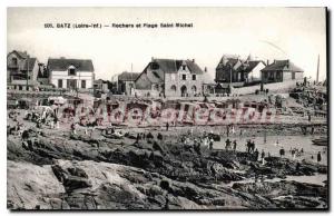 Postcard Old Batz sur Mer Loire Inf Rocks Beach and St. Michel