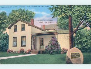 Unused Linen HISTORIC HOME Janesville Wisconsin WI d0865