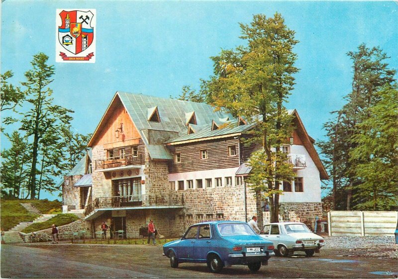 Romania Baia Mare hanul Pintea Viteazul tavern inn Dacia cars postcard