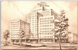 Hotel North Park Lincoln Park Chicago Illinois IL Rastaurant Fountain Postcard