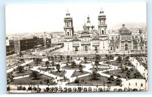 *Catedral Y Zocalo Mexico City Cathedral Church Vintage Photo Postcard C81