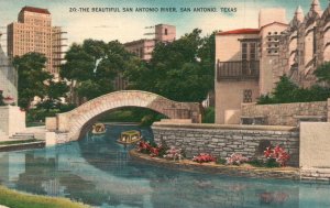 1953 San Antonio River Beautiful San Antonio Texas TX SACC Pub. Vintage Postcard