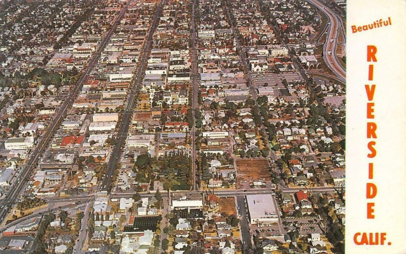 Aerial View RIVERSIDE California c1960s Chrome Vintage Postcard