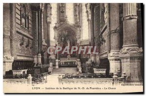 Postcard Old Lyon Basilica of Our Lady of Fourviere Interior Choir