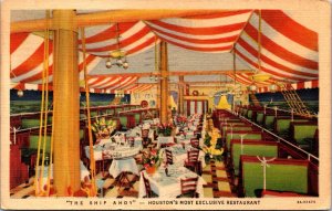 Linen Postcard Ship Ahoy Restaurant in Houston, Texas