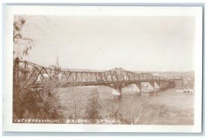 c1910's View Of Interprovincial Bridge Ottawa Canada Antique RPPC Photo Postcard