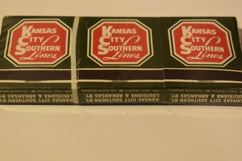 6 Kansas City Southern Lines Route of the Southern Belle Railroad Matchbooks