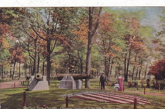 Illinois Chicago Garfield Park Cannons Captured In the Late Spanish War 1914