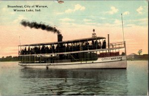 Steamboat City of Warsaw, Winona Lake IN Vintage Postcard G52