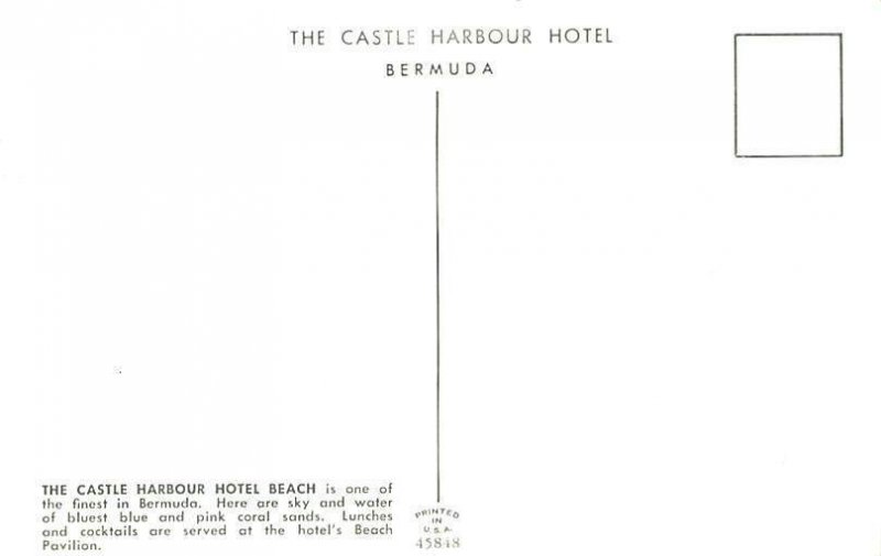 Castle Harbour Hotel Beach Bermuda, Somers Isles Unused 