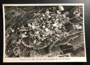 Mint Germany Panoramic Postcard Middle East Flight Jerusalem 1931 Graf Zeppelin