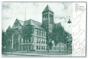 1906 Cedar Rapids High School Exterior View Building Cedar Rapids Iowa Postcard