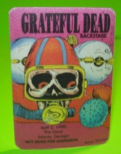 Grateful Dead Backstage Pass Zombie Scuba Diving 1990 Tour Weird Groovy Skeleton 