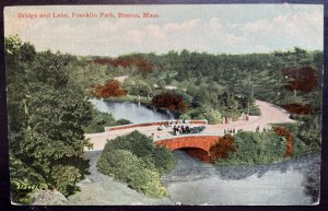 Vintage Postcard 1914 Bridge & Lake, Franklin Park, Boston, Massachusetts (MA)