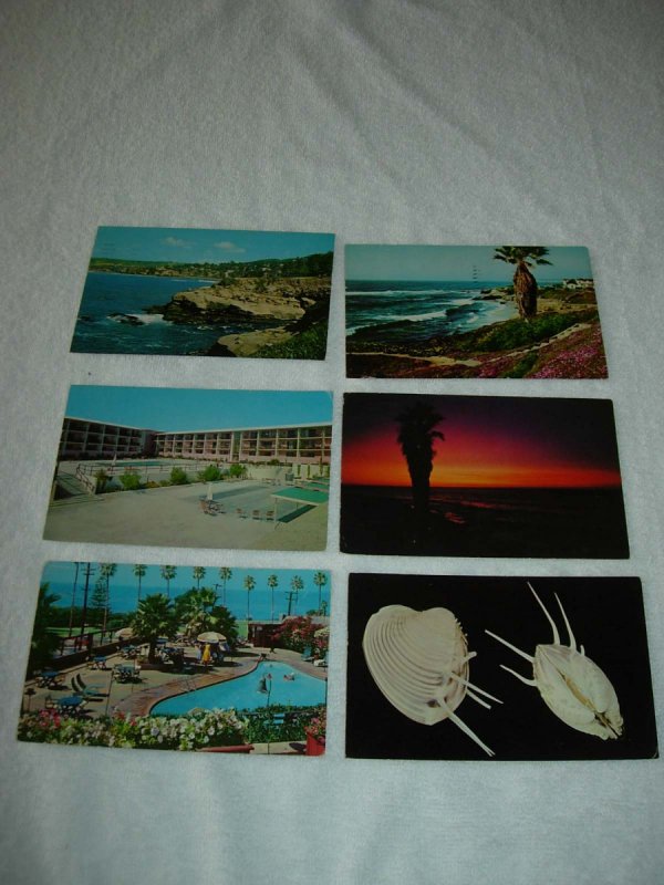 La Jolla CA - Lot Of 6 Great Vintage Postcards - x0345