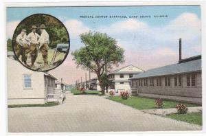 Medical Center Army Camp Grant Illinois linen postcard